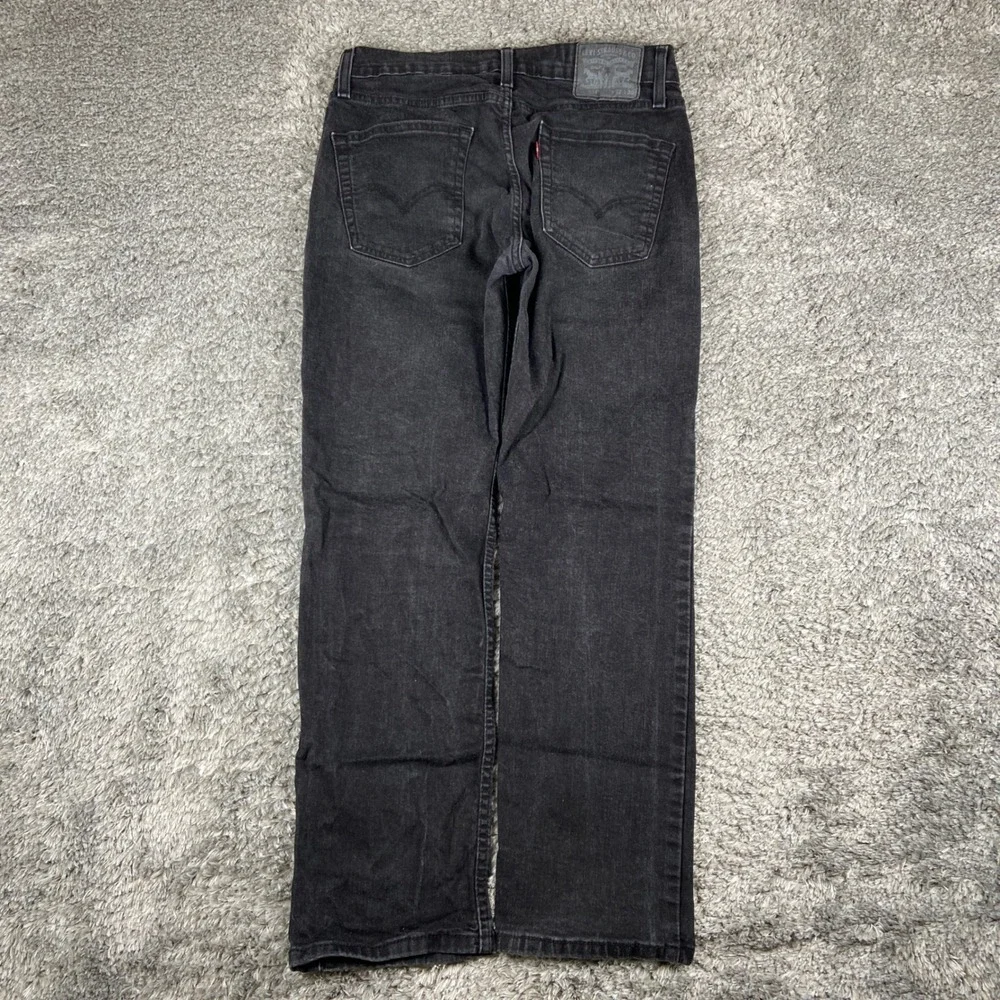 Levis 514 Jeans Mens 32x30 Black Denim Straight Fit Stretch Cotton‎ Blend Pant